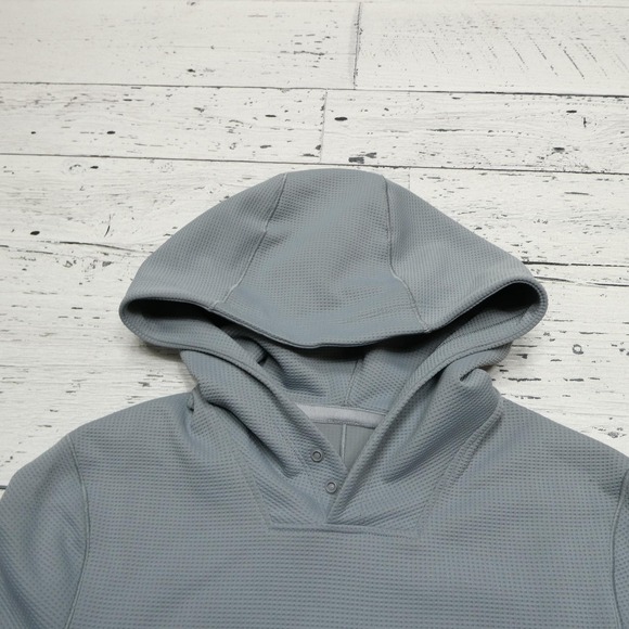 Lululemon Hoodie Womens Small Gray ThermoGrid Pullover Athletic Tech Long Sleeve - Picture 3 of 7